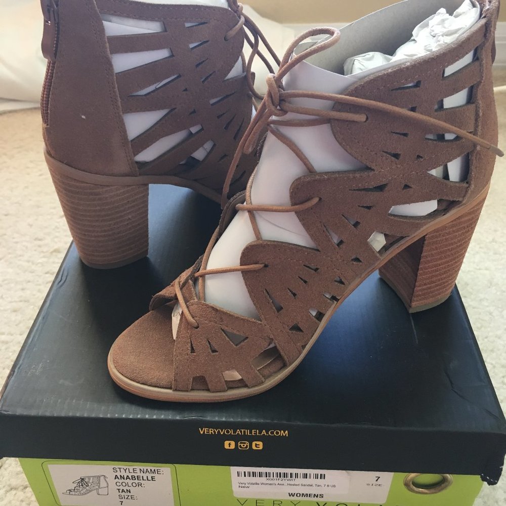 Very Volatile Women's Anabelle Heeled Sandal, tan